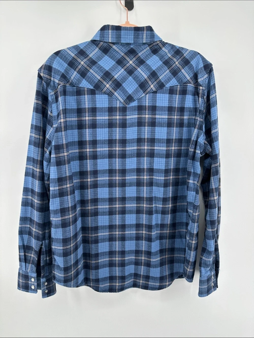 Levi's Heritage Outdoor Grunge Blue/Black Plaid Button Down Western Shirt SzM